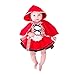 Produktbild 2 Stücke Kleinkind Neugeborenen Baby Mädchen Plaid Tutu Spitzenkleid Mit Kapuze Mantel Outfits Set (3M, rot)