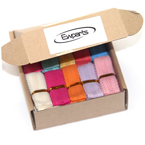 Ewparts 20 Yards * 15mm die Gummilitze Gummibänder Bunte Stretch Elastische Schnur Multifunktionsleiste für Mädchen Pferdeschwanzhalter Haar Krawatten Hairbands Nähmaterial - 5