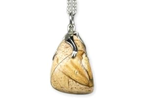 TENET CRIGEMA - Ciondolo pendente con pietra dura vera minerale e catenina in acciaio inossidabile