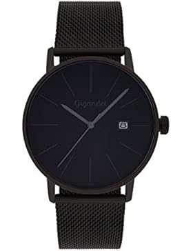 Gigandet Herren-Armbanduhr Minimalism Analog Quarz Milanaise Edelstahlarmband Herren-Uhren schwarz G42-007
