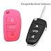 Produktbild RotSale® 1x Rosa Autoschlüssel Audi farbig Silikon Schutzhülle Tasche Gehäuse 3 Tasten Fernbedingung Klappschlüssel