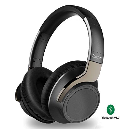 ZoeeTree-H8 - Cascos Bluetooth Inalámbrico, Auriculares Bluetooth duración de batería de hasta 30 H, diafragma de 40 mm, Hi-Fi Sonido Estéreo para TV, PC, Móviles.