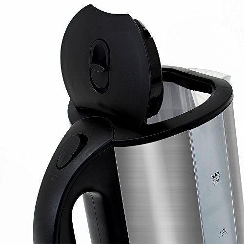 Edelstahl Wasserkocher Teekocher mit blauer LED Innenbeleuchtung 2200 Watt 1,7 Liter - 3