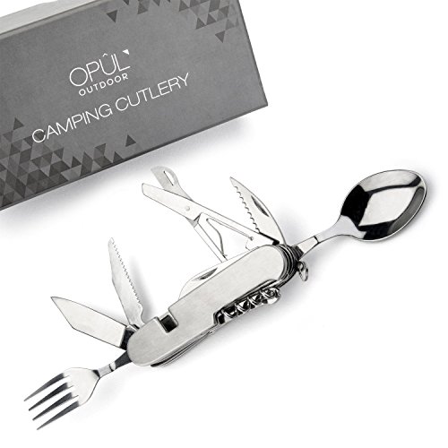Campingbesteck-Set von Opul, funktionales Campingmesser, Camping-Tool, Komplettset, wird in einer Geschenk-Box geliefert mit ausgeformter Schaumstoffeinlage - 2