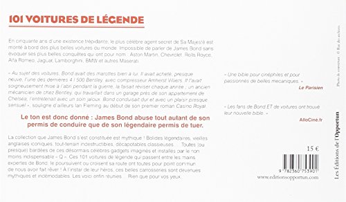 Book's Cover of James Bond : 101 voitures de légende