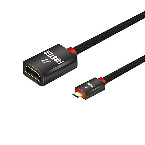FIRSTEC Cavo Micro HDMI Maschio a HDMI Femmina Supporta Ethernet Ritorno Audio e Tecnologia 3D 4K Compatibile con Micro HDMI Smartphone,Tablet,Fotocamera,GoPro Hero5 /3 + ed altri dispositivi (0.3M)