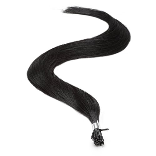 Keratin Pre Bonded I Tip Human Hair Extensions 18" Jet Black (1)