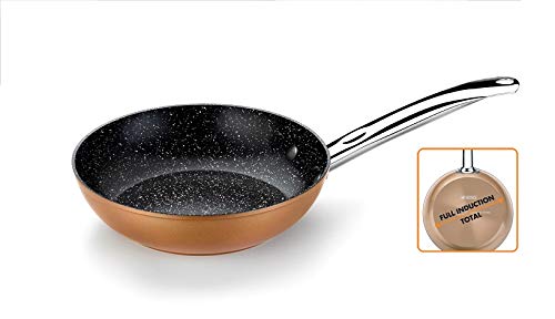 Monix Copper 20 cm Cast Aluminium Frying Pan with Non-Stick Titanium Particles - Suitable for All Cookers Including Induction - Copper