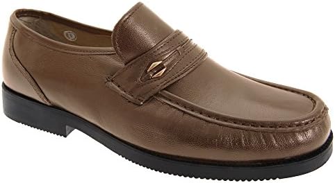 Tycoons Mens Wide Fitting Saddle Trim Moccasin Type Casual Shoes (11 UK) (Tan)