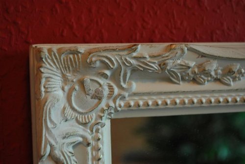 Livitat® Wandspiegel Badspiegel barock antik Weiß 37 x 47 cm - 3
