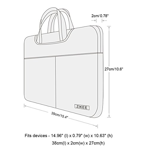 Zikee 15-15,4 Zoll MacBook Pro / Air Kunstleder tasche Laptop Hülle Notebooktasche Laptoptasche mit Handgriff und diversen Taschen. Stilvolle, wasserfeste Business-Aktentasche für den Schutz Ihres MacBooks (Braun,15,4) - 4