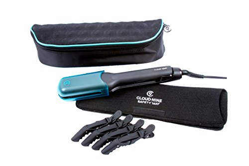 Cloud Nine Wide Hair Straighteners, Hair Clips, Luxury Carry Case and Heatproof Mat
