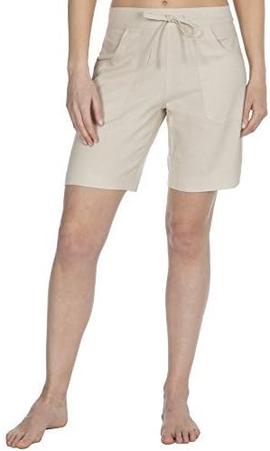 CAUSEWAY BAY Ladies Womens Summer Linen Casual Midi Shorts with Pockets Size 10-18 (Stone, 10)