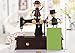 CocoTop Lover Couple Design Plastic Music Box with Wind-up Vintage Mini Sewing Machine Movement for Desk Decoration & Gifts