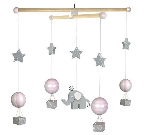 Preisvergleich Produktbild Mobile Elefant rosa aus Holz