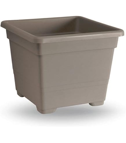 Blim Jesola Vaso Per Fiori In Plastica 25 Cm, Marrone Scuro - Per Balcone, Terrazzo E Esterni