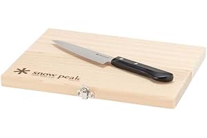 Snow Peak Packable Cutting Board & Knife Set, for Camping, Backpacking, Picnics, Caravans,Brown / Silver / Black