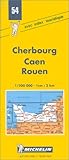 Image de Carte routière : Cherbourg - Caen - Rouen, 54, 1/200000