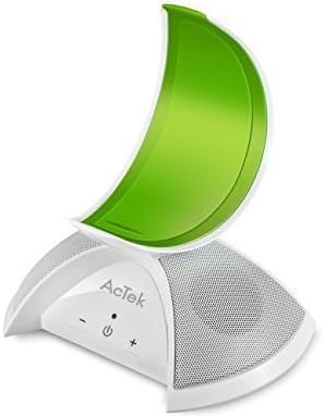 AcTek Bluetooth Speaker with 2 Loudspeaker and Moon-Form Phone Stand, AUX Output Port Fit for Computer