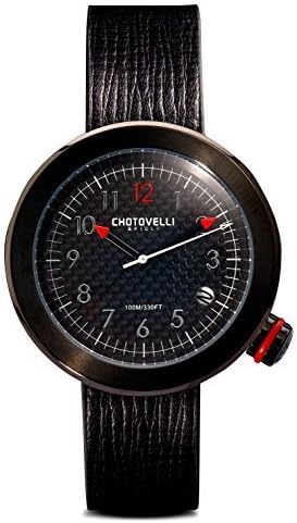 chotovelliMen’s Racing Watch Gauge Dial Sapphire Italian Leather Strap (8805)