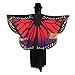 Produktbild WOZOW Damen Schmetterling Schmetterlingsflügel Kostüm Faschingkostüme Poncho Schal Tuch Umhang für Party Cosplay Karneval Fasching (Rot)