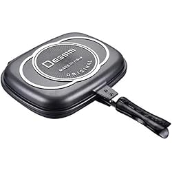 NBZH Poêle à Double Face Poêle à Frire Poêle à Frire sautée Poêle à œufs sur Le Plat Poêles à crêpes Barbecue Poêle à Frire New Korean Fumée sans fumée Non-Stick
