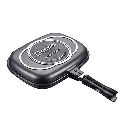 NBZH Poêle à Double Face Poêle à Frire Poêle à Frire sautée Poêle à œufs sur Le Plat Poêles à crêpes Barbecue Poêle à Frire New Korean Fumée sans fumée Non-Stick