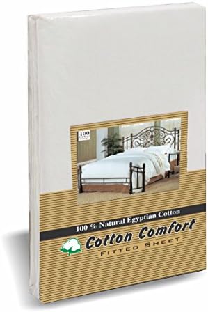 Cotton Comfort400 Thread Count 100% Egyptian Cotton Fitted Sheet Double White