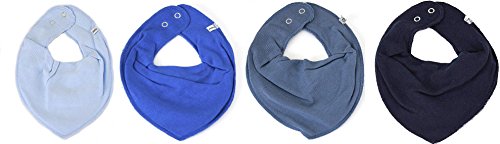 Pippi 4er Set Baby Dreieckstuch Halstuch Lätzchen tolle BLAU Töne