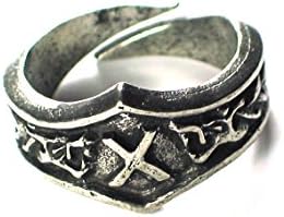 GEBO Viking Dragon Head Rune Ring, Love Romance, Letter 'G'. Adjustable