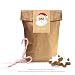 Produktbild NIKOLAUS / ADVENTS / GESCHENKTÜTEN SET klein: 4 braune Kraftpapiertüten/ Geschenk/ Bodenbeutel (17x26cm) + 4 selbstklebende Aufkleber/ Banderole in natur zu Weihnachten/ oder für Adventskalender mit lustigem Hipster Weihnachtsmann/ Nikolaus "HO HO HO" • Papieraufkleber/ Etiketten (Format 70x190 mm, rechteckig, matt)