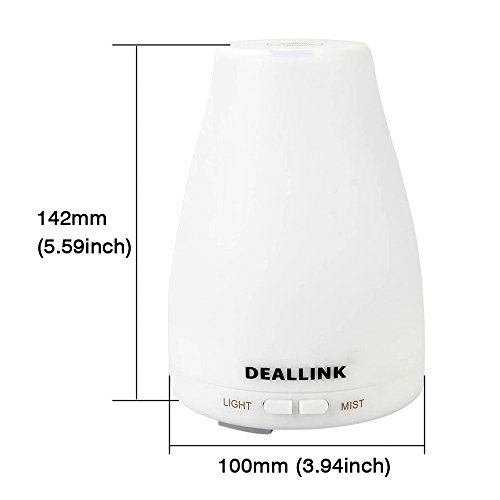 Aroma Diffuser 100ml Deallink Ultraschall Luftbefeuchter mit 7 LED Farbwechsel Kalten Nebel für Ätherische Öle, Kinderzimmer Schlafzimmer Büro - 4