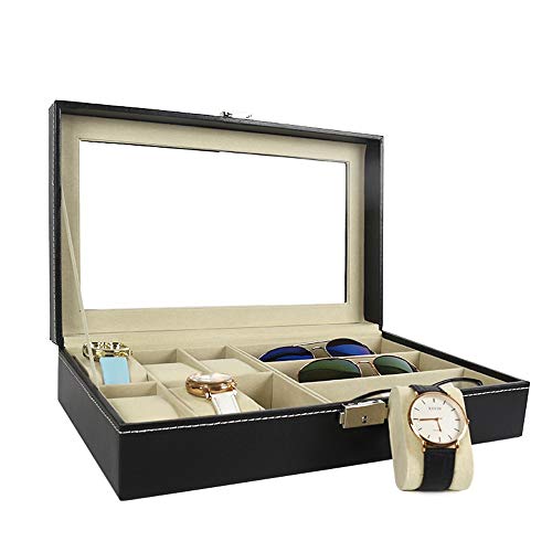 Preisvergleich Produktbild Wanlianer Brille Organizer Vitrine Damen Leder Multifunktions-Sonnenbrille Aufbewahrungstasche, mehrere Gläser Gläser Vitrine Brillenetui