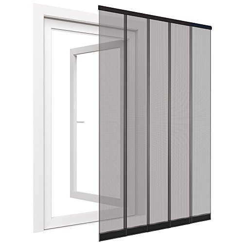 easy life Insektenschutz Tür Vorhang 125 x 240 cm Polyester Anthrazit Lamellenvorhang mit PVC Klemmleiste Fliegenvorhang - 3