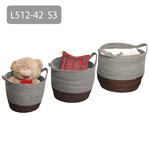 Preisvergleich Produktbild Rattankorb Geflochtene Aufbewahrung Nordic Fruit Gardening Aufbewahrungskorb Dekorativer Blumentopf Pflanzgefäß mit Griffen für Home Organizer, Blumentopfabdeckung, Wäscherei und Strandtasche