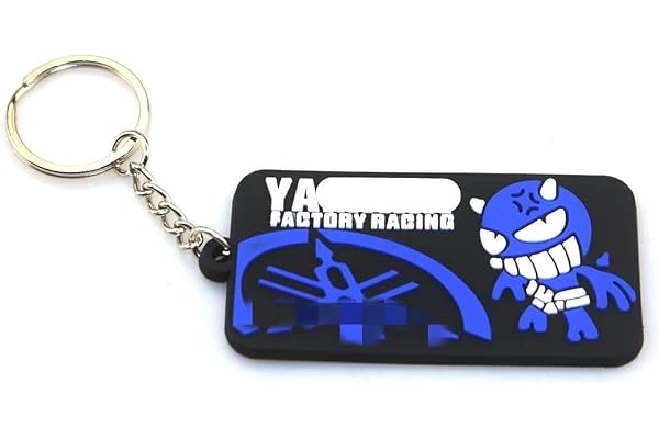 NICOLIE Accessoires Moto Porte-Clés 3D en Caoutchouc pour Yamaha R15 R25 R3 R6 R1 Mt07 Mt09 - G-Bleu
