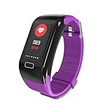 Fitness Tracker, Neue Sport Wasserdicht Smart Armband Armband Uhr Mit Pulsmesser Schrittzähler Touchscreen Für IPhone Samsung IOS Android Smartphones(Purple)