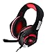 Produktbild Gaming Headset für New Xbox One PS4 PC, Stereo 3.5MM Gaming Kopfhörer mit Mikrofon & USB LED-Licht für PS4 PC Mac iPhone PlayStation 4 Tablet, Rot