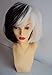 Deluxe Cruella Deville Voluminous Black & White Mid Length Bob Costume Wig