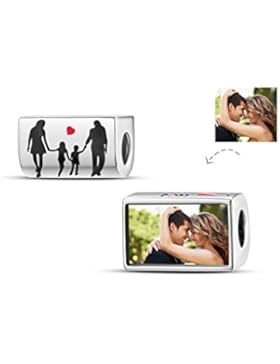 'Tinysand Bead Charm Personalisierte rechteckig in 925Silber 