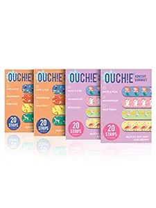 Aya Papaya Ouchie Non-Toxic Printed Jumbo - (80 Pack) - 2 X Lavender & 2 X Orange