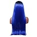 Produktbild AMUSTER Damen Perücken Fashion Ombre Hitzeresistente Synthetik gerade Perücke Natürlich aussehende Glueless Wavy Braun Gemischt Perücke 30 inch