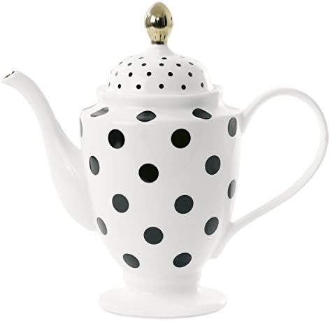 'Miss Ètoile – Teapot/Coffee Pot – Height 26.5 cm Porcelain – Large – Black Dots – Dots Black