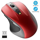 BESONDERS HALTBAR & ERGONOMISCHES DESIGN: WisFox Computer Ergonomic Wireless Mouse besteht aus hautfreundlichem Silikon und Kunststoff. Absolut ungiftig und sicher und bequem. Super dauerhaft, ergonomische PC-Maus mit perfekter Leistung bei einem Tastendruck von 5.000.000 Klicks!