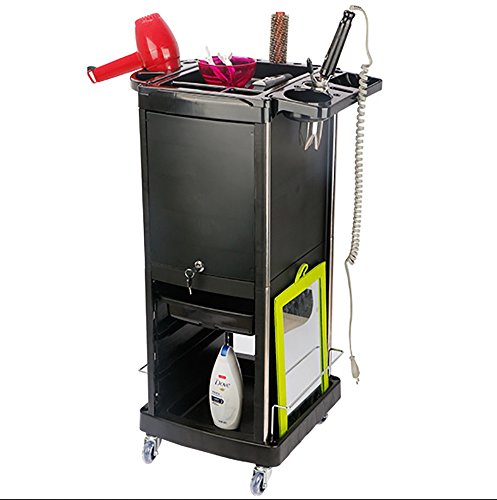 Lockable Salon Rolling Storage Trolley Hairdressers Hairdressing