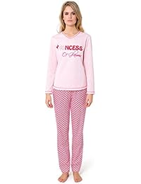 Pijama Largo Mixto Hojas Bordado