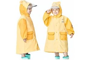 LA-HAUT KIDS Imperméable pour enfant fille garçon grande capuche, poncho de pluie léger haute qualité, K-way enfant, licorne, nounours,dinosaure, lapin pour vélo, randonnée, voyage, camping