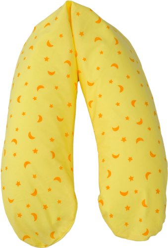 Flexofill 2008-1- 588 - Almohada para lactancia con funda incluida, Amarillo (588 Sterne gelb), XL, 190 x 40 cm