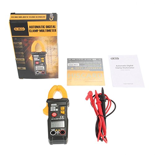 Dr.meter Mini Digital Klammer Multimeter PM2016A mit Hintergrundbeleuchtung & Auto off,6000 counts,Gelb - 7
