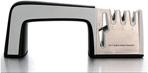 Makidar 4-in-1 Manual Kitchen Knife Sharpener Scissors Sharpener for All Sized Household Knives Non-slip Base with Ergonomic and Stylish Design